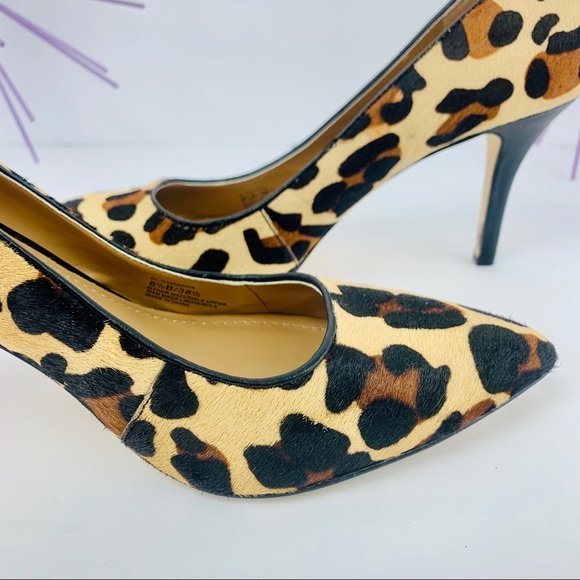 BCBG Paris/Cow Hair Animal Cheetah Cream Tan Black - Picture 7 of 8